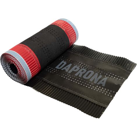 DAPRONA bande de faîtage, rouleau de faîtage Alu Super Vent 5m, faîtière enroulable pour une couverture optimale de l'épi de faîtage, colle super butyle - Noir, 1 rouleau, 390mm