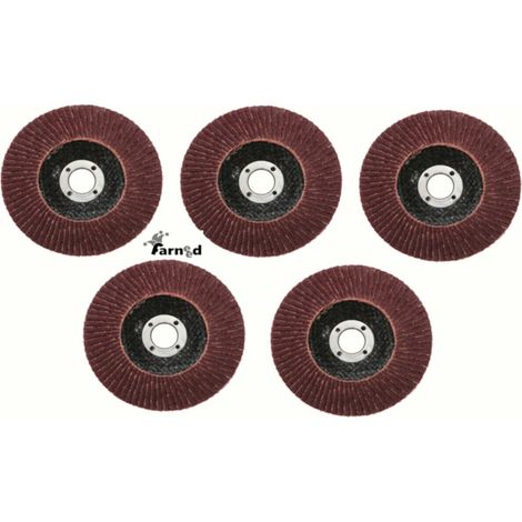 DISCHI 5 PZ LAMELLARE SMERIGLIATRICE CARTA ABRASIVA 115MM GRANA 40 60 80 100 120