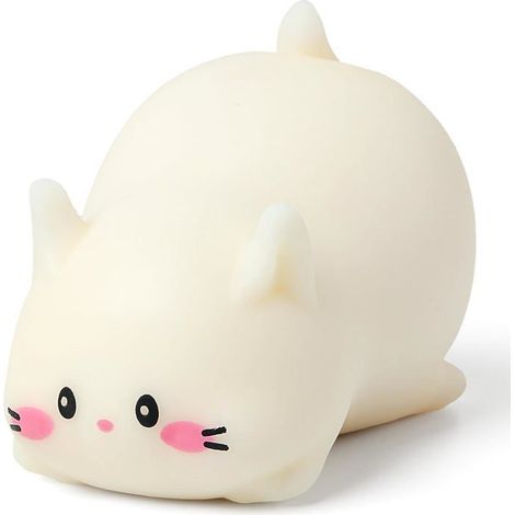 Balle anti-stress chat, jouet sensoriel doux et moelleux pour enfants et adultes - Adorable chat blanc à presser, jouet anti-stres,h (1/5)