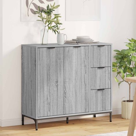 vidaXL Aparador Gris Sonoma 89,5 x 33 x 82 cm Madera de ingeniería (1/5)