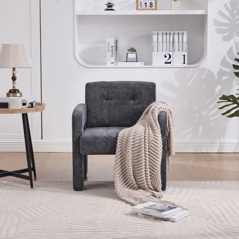 Fauteuil moderne et minimaliste — Style nordique — Siège rembourré et confortable — Idéal pour salon, chambre ou bureau (1/5)
