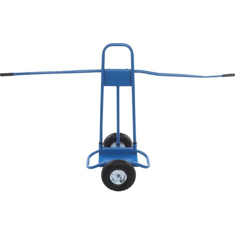 Chariot à main, construction en fer durable, haute capacité de charge, Bleu (1/2)
