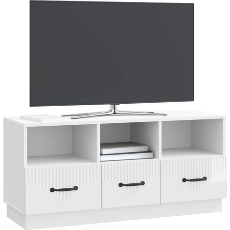 Maison Exclusive - TV-Schränk Hochglanz Weiß 102 x 34,5 x 47 cm H
