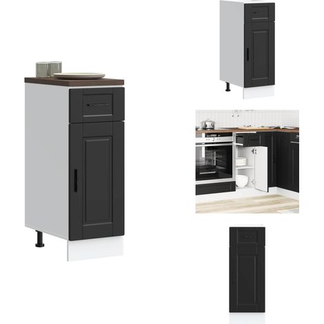 Armoire de cuisine Porto noir bois d'ingénierie - Armoire De Cuisine - Armoires De Cuisine - Meuble D'évier - Meuble D'évier De Cuisine (1/5)
