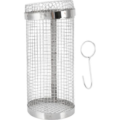 Panier de grillades pour barbecue en acier inoxydable, résistant à la chaleur, prévention de la rouille, cage de barbecue avec crochet pour fête de camping 20 cm (1/5)
