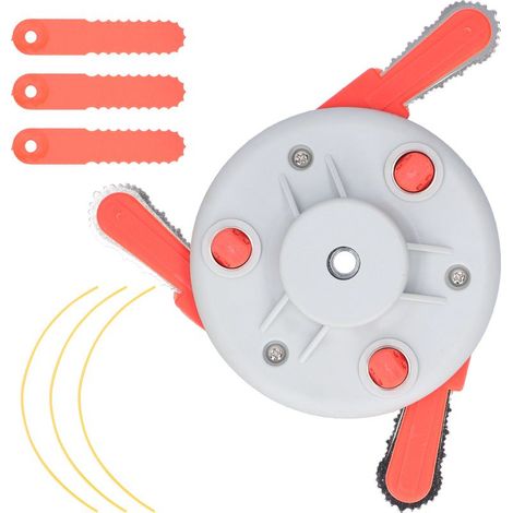 Tête de coupe 3 lames pour débroussailleuse et tondeuse, accessoire de jardin polyvalent avec fil de coupe (1/5)
