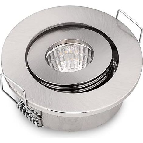 Spot Encastrable LED - 1 W - 3000 K - Blanc Chaud - Pour Plafond Cuisine Vitrine Placard - IP44 - Aluminium - Orientation Ajustable - Lot de 1