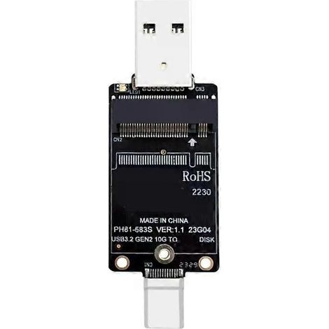M.2 NVMe SSD-Adapter: M.2 auf USB-A Typ C Festplattenkonverter, unterstützt M.2 SSD 2230 JMS583 10 Gbit/s, Adapter für PC (1/4)