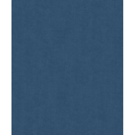 Papier peint uni effet toile lin bleu jean (1/2)