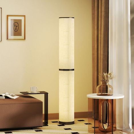 LED-Stehleuchte, Wohnzimmer-Stehleuchte mit einstellbarer Helligkeit, magnetischer Fernbedienung, Ø 20 x 135 cm, beige (1/5)