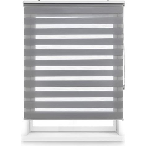 Estor enrollable clip & fix, noche & dia, paris, gris, 135 x 250 cm