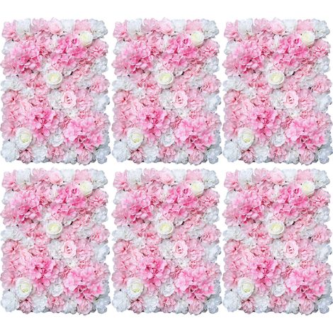 6x Künstliche Blumenwand 40 x 60cm Rosenwand Seidenblume Blumen Säule Straße Hochzeit Hintergrund Dekoration DIY (1/5)