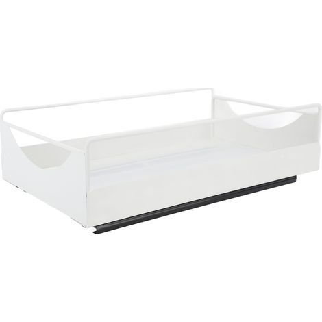 Étagère coulissante pour placard en acier au carbone, glisse silencieuse et fluide, tiroir de rangement pour garde-manger, salle de bain et dressing, blanc, taille M 227x401x85mm (1/5)