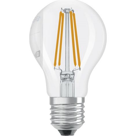 OSRAM Lampe LED forme étoile filament A60, 2700 K blanc chaud, 5,9 W, E27, transparente, 806 lm, 15 000 h, pour plafonniers et lampadaires, salon (1/2)