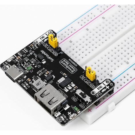 Module d’Alimentation Breadboard, Compatible 5V/1,5A et 3,3V/1A, USB (Platine d’essai Non Incluse) (1/5)