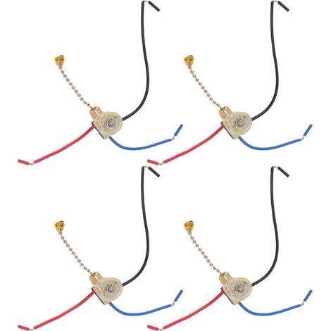Ersatz-Lampenkettenschalter, einfach zu bedienender 3-adriger Deckenventilator-Lichtschalter, 4 Stück für Wandleuchten (Gold) (1/5)