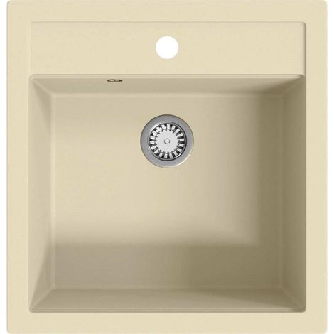 Maison Exclusive - Granitspüle Einzelbecken Beige (1/5)