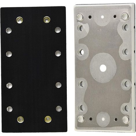 Plateau de ponceuse 93 x 178 mm de rechange pour ponceuses RS300 EQ-Plus/LRS 93 12 trous en aluminium PU carré argenté noir (1/5)