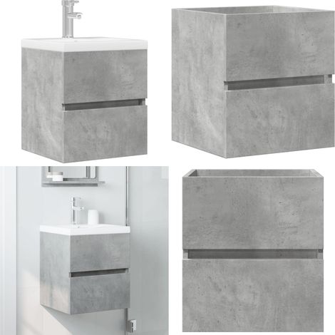 Armario de lavabo madera ingeniería gris hormigón 41x38,5x45 cm - Armario de lavabo - Armario de baño madera