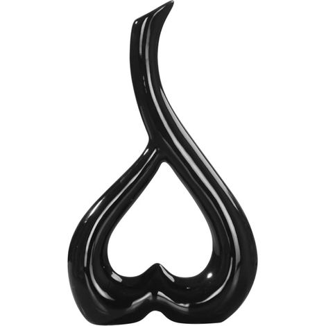 Pot à Fleurs en Céramique de Cœur Noir Réceptacle à Fleurs Décoratif pour Maison Vase Décoratif Lisse pour Salon Décoration de Vase Maison Élégante (1/5)