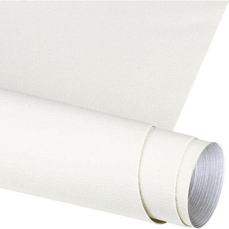 Faux Leather Stickers, 150 x 40 cm – Leather Repair Patches – Leather Repair Adhesive for Sofas, Handbags, Jackets, Car Seats, Repair and Renovation of Leather Furniture – White (1/4)