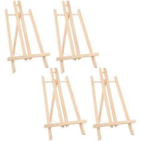 Set of 4 chevalets of table in wood of 40 cm of high - Adjustable in height - Foldable - Small chevalet for the paint, the presentation of photos, the art, the diy (1/5)