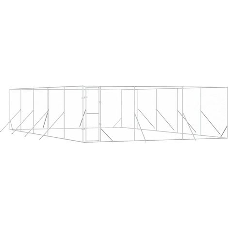 Maison Exclusive - Chenil d'extérieur pour chiens argenté 6x10x2 m acier galvanisé