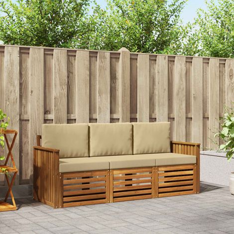 Sofagarnituren 3 pcs Natur und Beige Massivholz Akazie (1/5)