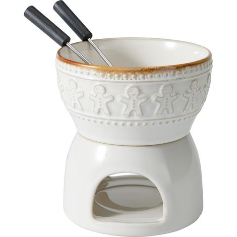 Set für Schokoladenfondue aus Keramik, 4-teilig, 12 × 12 × 18 cm (1/3)