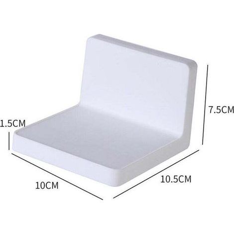 Wandregal, kein Bohren erforderlich, Mini-Wandregal für Büro, Schlafzimmer, Badezimmer, Küche, 1 Stück, Weiß (1/5)