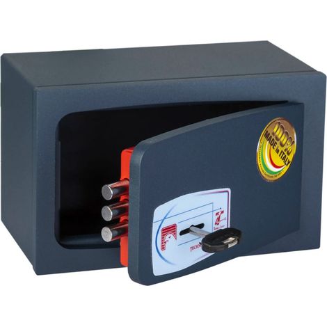 Technomax MBO Mini Safe Cassaforte a Muro Mobile Chiave a Doppia Mappa 6 Leve 2,5 Lt 130x220x120 mm (1/4)