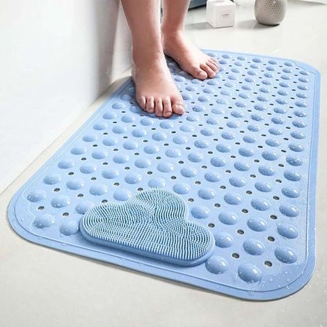 Duschmatte – Rutschfeste Matte mit Saugnäpfen – 70 x 40 cm – Duschmatte mit Saugnapf und Abflussloch (1/5)