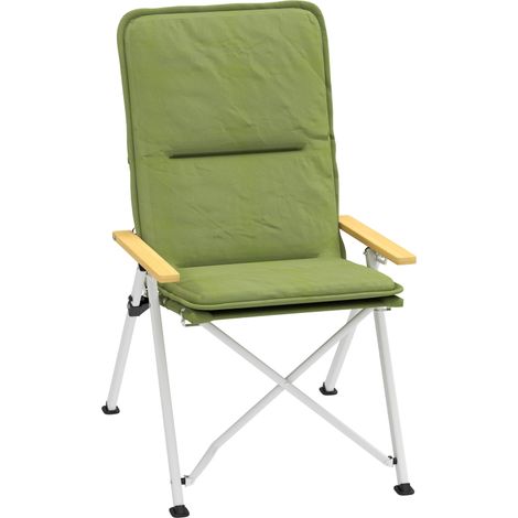 Portable Camping Chair for Adults, High Back Folding Chair with Padded Seat and Carry Bag, Outdoor Recliner for Hiking, Fishing, Beach and Picnic, Green (1/5)