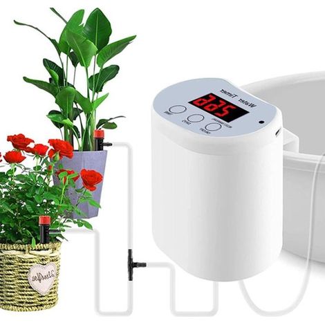Riego automático - Sistema de autorriego - Cuidado de plantas - Ciclos automatizados - 15 x 15 x 6,2 cm - Blanco (1/5)