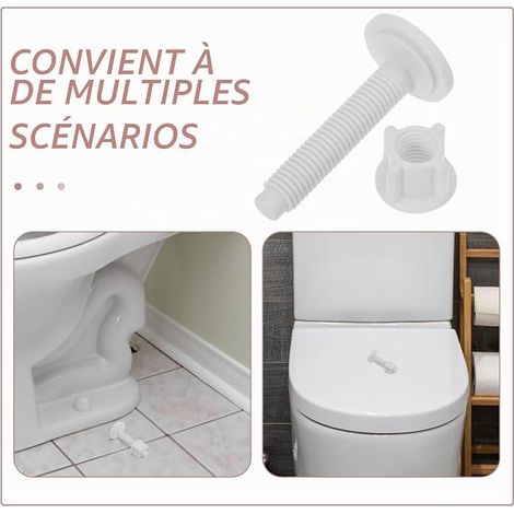White Plastic Toilet Seat Screws Toilet Seat Bolts Nuts Hinges Lids Installation (1/4)