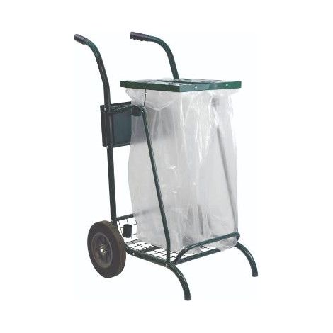 Chariot Voirie Acier Sans Couvercle ROSSIGNOL Mobisac 2x110L Vert - 57228 (1/5)