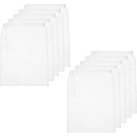 Siebtuch 10 Stück Käsetuch Siebbeutel Nylon Siebbeutel Siebtuch 200 Mesh Leicht zu reinigen Wiederverwendbar Für die Zubereitung von Nussmilch, G (1/5)
