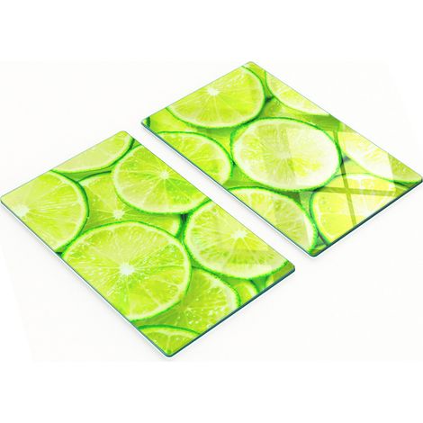 Tableros decorativos multifuncionales de vidrio templado color lima 2x30x52 cm