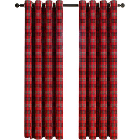 Rideaux à Motif Vichy et Tartan Écossais - Panneau Décoratif pour Fenêtre - Filtre Lumière - Style Maison de Campagne (1/5)