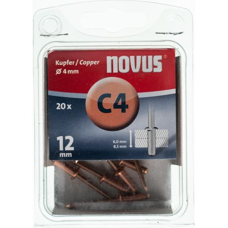 Novus Blindniete C 4 x 12 mm Kupfer 20 Stück