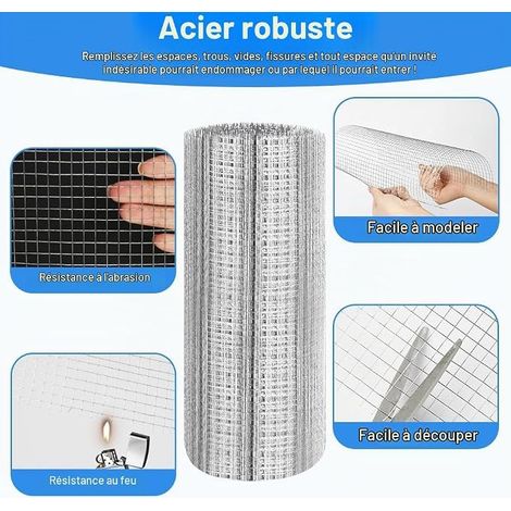 40 cm x 3 m Rouleau de Grillage Métallique Galvanisé, Grillage Anti-Rongeurs, Grillage Métallique en Acier Inoxydable, pour Empêcher les Rats, les écureuils et les Oiseau (Acier Galvanisé) (1/4)