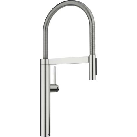 Blanco Culina S - Spültischarmatur mit flexiblem Arm und Brause, Stahl 527463 (1/2)