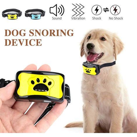Collier Anti aboiement Chien, Rechargeable Collier Anti aboiement pour Petit Moyen Grand Chien, Intelligente Collier Dressage avec 2 Modes Vibration et Son 7 Niveaux de Sensibilité, jaune citron (1/4)