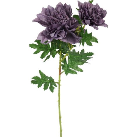 Ramo artificiale con due dalie viola - Decorazione di alta qualità, 66 cm (1/5)