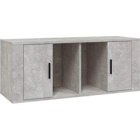 Mueble TV multimedia estantería para televisión buffet para televisión comedor salón dormitorio 100 x 35 x 40 cm madera contrachapada gris 020025492