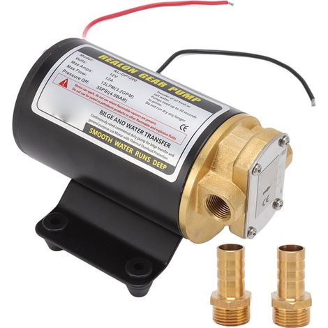 Pompe à huile à engrenages électriques, Protection thermique, pompe à moteur, pompe de transfert d'huile avec connecteur en laiton pour moteur Diesel RL GP1200 12V 12A (1/4)