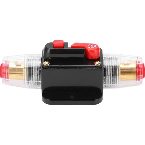 Coupe-circuit 50A en cuivre rouge avec plastique phénolique, fusible réarmable pour système audio automobile (1/5)