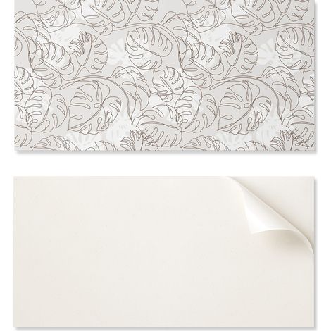 Azulejos autoadhesivos estampados - Perfectos para la cocina. Dise帽o de hojas en l铆neas. 10x40x20 cm.