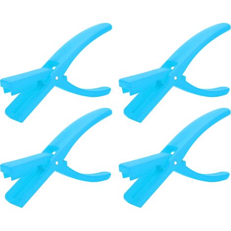 Éplucheur à écrevisses en 4 pièces, outil manuel facile à utiliser, éplucheur à crevettes et fruits de mer pour la maison et le restaurant, couleur bleue. (1/5)