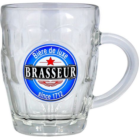 Lot de 6 chopes à bières 54cl, BRASSEUR (1/3)